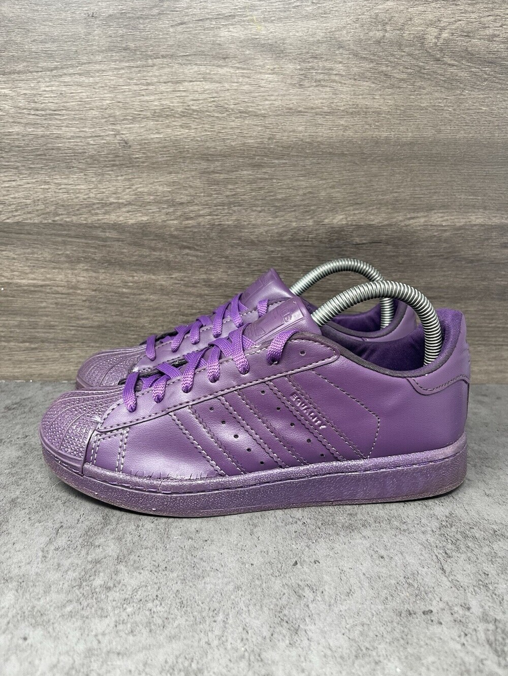 adidas Superstar Womens Size 6 Purple Monochrome Leather Shell Toe Casual